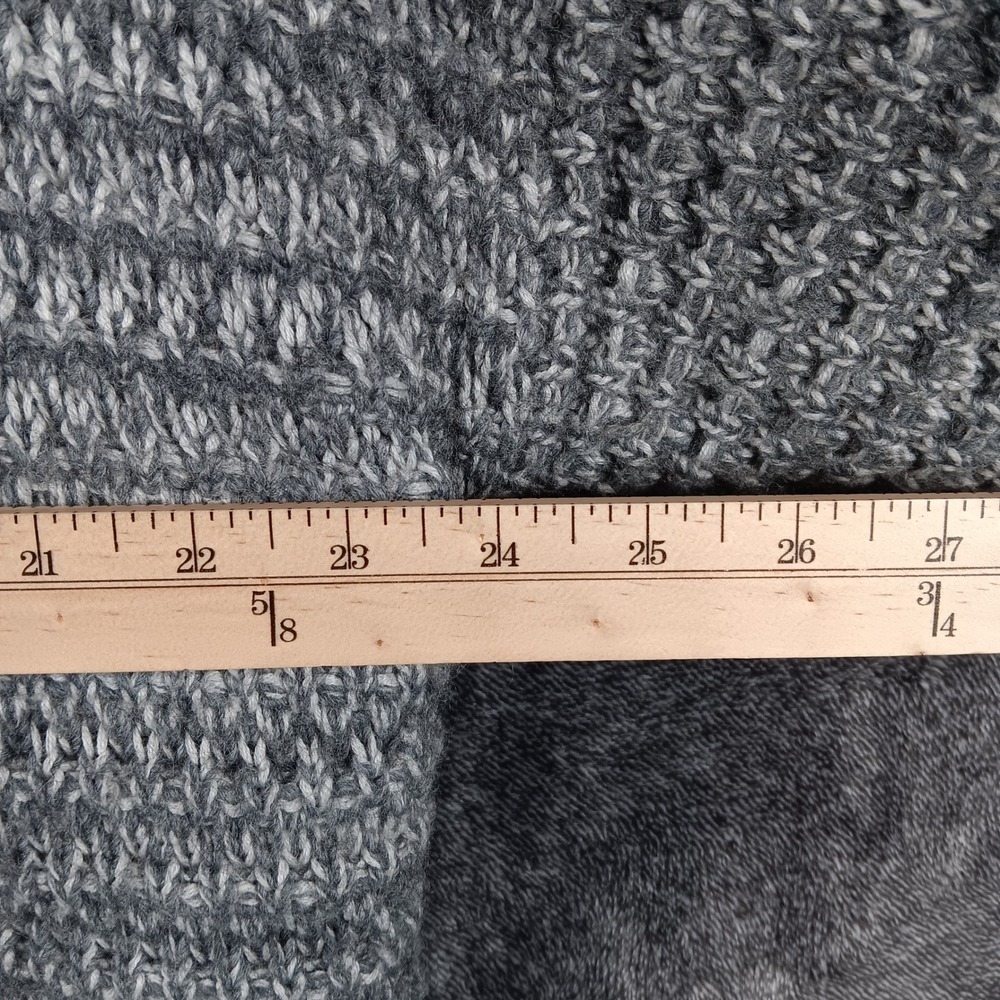 Banana Republic Gray Knit Wool Blend Cardigan Sweater Shawl Collar Fringe XL - Picture 6 of 7